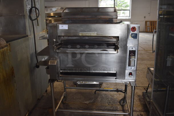 Duke Commercial Stainless Steel Natural Gas Powered Batch Broiler On Commercial Casters.