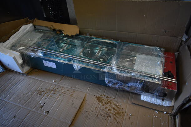 BRAND NEW SCRATCH AND DENT! 2023 Avantco 177BMFW4 Stainless Steel Commercial Countertop Electric Bain Marie Buffet Countertop Food Warmer with 4 Half Size Wells. 120 Volts, 1 Phase. Tested and Working! - Image 2 of 7