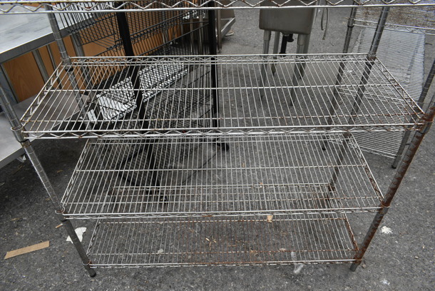 Chrome Finish 6 Tier Wire Shelving Unit. BUYER MUST DISMANTLE. PCI CANNOT DISMANTLE FOR SHIPPING. PLEASE CONSIDER FREIGHT CHARGES. - Image 3 of 3