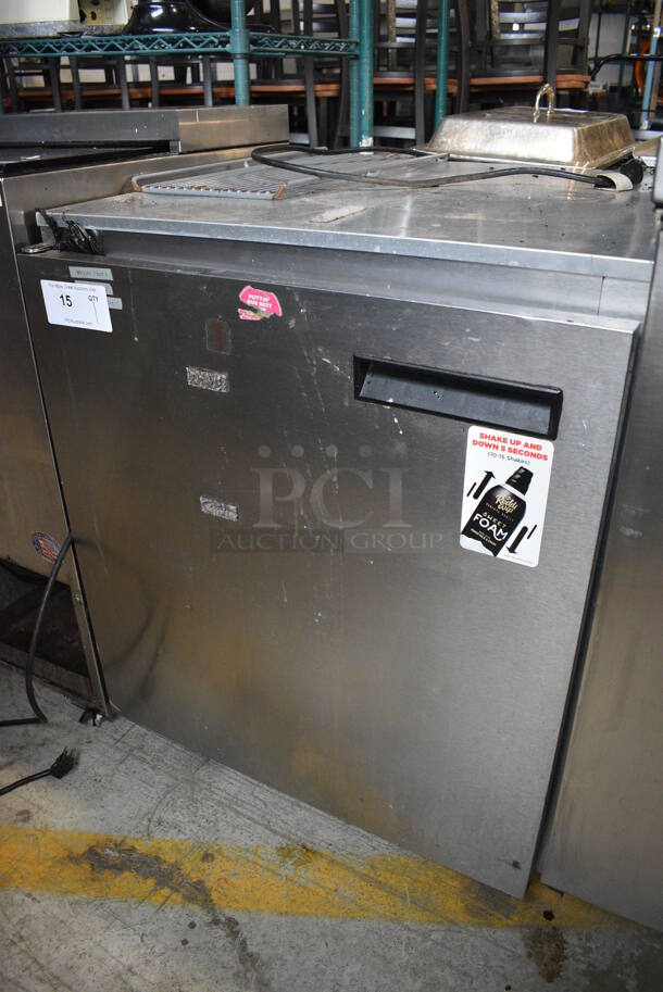 Delfield Model 406CA-DHL-DD1 Stainless Steel Commercial Single Door Undercounter Cooler on Commercial Casters. 115 Volts, 1 Phase. 27x28x32. Tested and Working! - Image 2 of 4