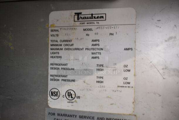 Traulsen AHT232WUT-127 Stainless Steel Commercial 4 Half Size Reach In Cooler w/ Metal Racks. 115 Volts, 1 Phase.  Cannot Test Due To Cut Power Cord - Image 7 of 7
