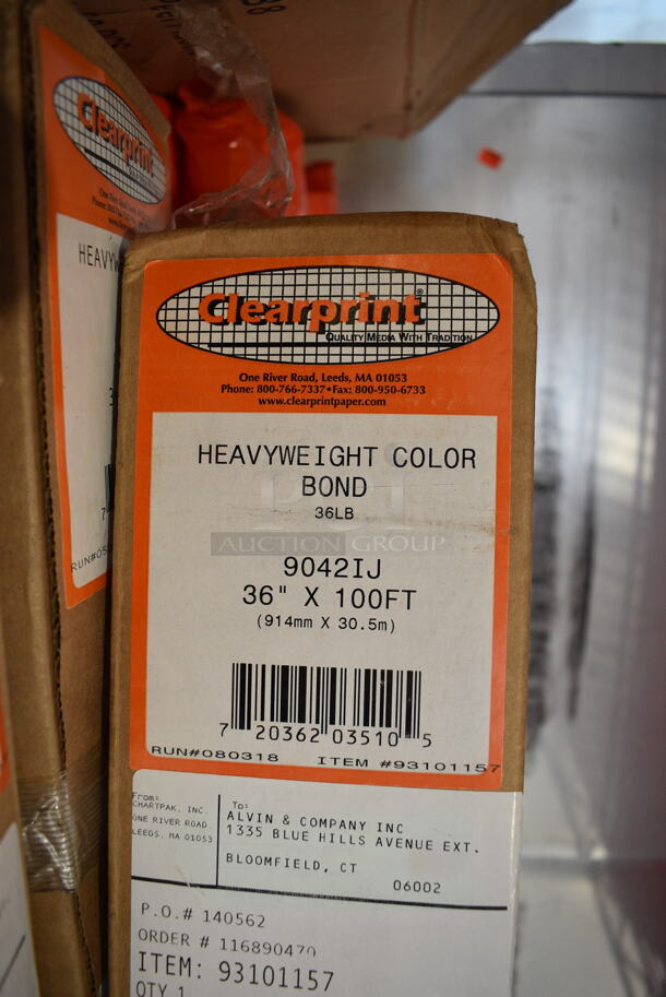 3 BRAND NEW! Clearprint 9042IJ 36" x 100 Foot Heavyweight Color Bond Rolls. 3 Times Your Bid! - Image 2 of 2
