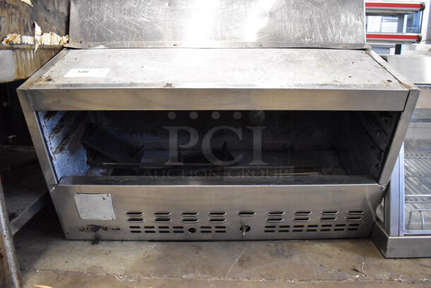 Stainless Steel Commercial Natural Gas Powered Cheese Melter. 36x18x29