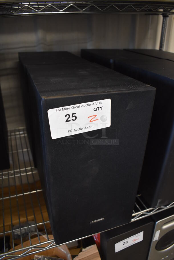 2 Samsung PS-WR53D Subwoofer Speakers. 110-120 Volts, 1 Phase. 8x11.5x14. 2 Times Your Bid! - Image 2 of 5