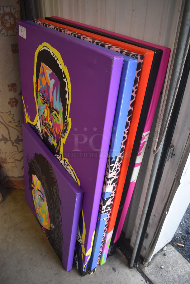 7 Various Pictures Including Amy Winehouse, Jamie Foxx, Napoleon Dynamite, Cardi B, Vincent Van Gogh, Martin Luther King Jr and Sting. 26x1x26, 32x1x48. 7 Times Your Bid! - Image 9 of 9
