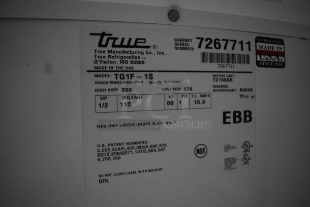 2012 True TG1F-1S Commercial Stainless Steel One Section Reach-In Freezer With Polycoated Racks. 115V/1 Phase Tested And Working - Image 4 of 4