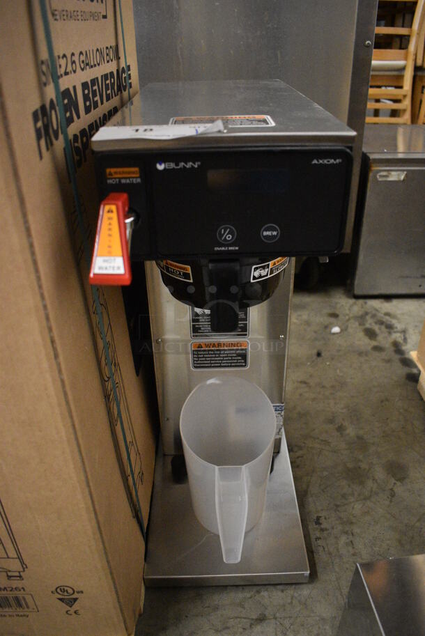 BRAND NEW IN BOX! 2022 Bunn AXIOM-DV-APS Stainless Steel Commercial Countertop Coffee Machine w/ Hot Water Dispenser, Poly Pitcher and Poly Brew Basket. 120 Volts, 1 Phase. 8x22x24 Tested and Working!