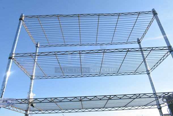 Chrome Finish 6 Tier Wire Shelving Unit on Commercial Casters. BUYER MUST DISMANTLE. PCI CANNOT DISMANTLE FOR SHIPPING. PLEASE CONSIDER FREIGHT CHARGES.  - Image 4 of 4