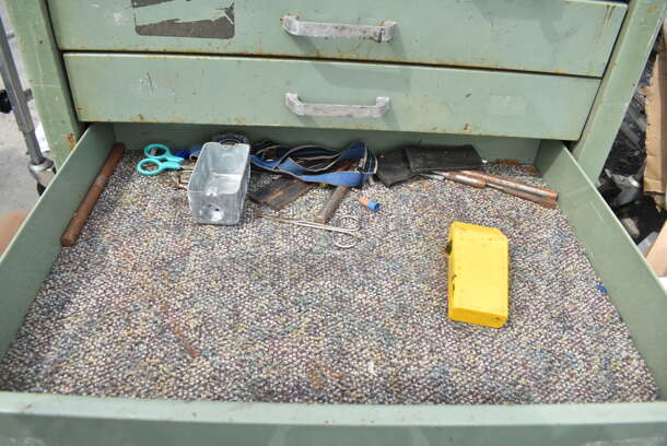 Green Metal 9 Drawer Cabinet w/ Contents.  - Image 7 of 11