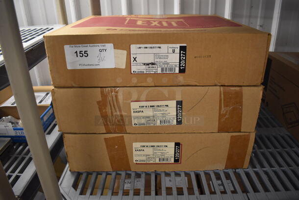 3 Various IN ORIGINAL BOX! Exit Signs; Two F2RP W 2 RMR 120/277 PNL and LRP 1 RW 120/277 PNL. 3 Times Your Bid! - Image 2 of 6
