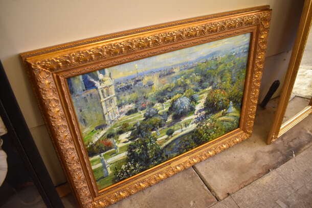 Framed Canvas Painting Reproduction of View of The Tuileries Gardens by Claude Monet From Art Dealer Ed Mero! - Image 7 of 10