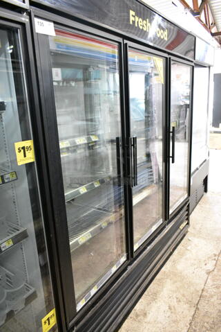 True GDM-49-LD Metal Commercial 3 Door Reach In Cooler Merchandiser w/ Poly Coated Racks. 115 Volts, 1 Phase. Tested and Working!