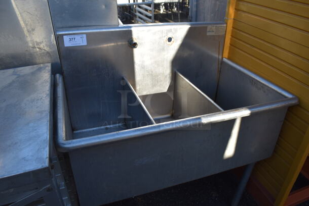 Stainless Steel Commercial 3 Bay Sink. 39x24.5x43. Bays 12x21x12 - Image 5 of 5