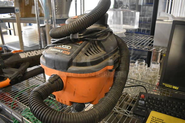 Rigid Orange and Black Poly Portable Vacuum Cleaner. 14x20x19. Tested and Working! - Image 3 of 4