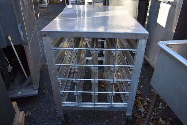 Metal Commercial Rack on Commercial Casters. 38.5x27x37
