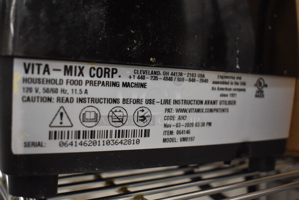 2020 Vita-Mix VM0197 Metal Commercial Countertop Blender w/ Pitcher. 120 Volts, 1 Phase. 8x9x18. Tested and Working! - Image 5 of 5