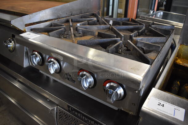Star Stainless Steel Commercial Countertop Natural Gas Powered 4 Burner Range. 24x28x12 - Image 2 of 5