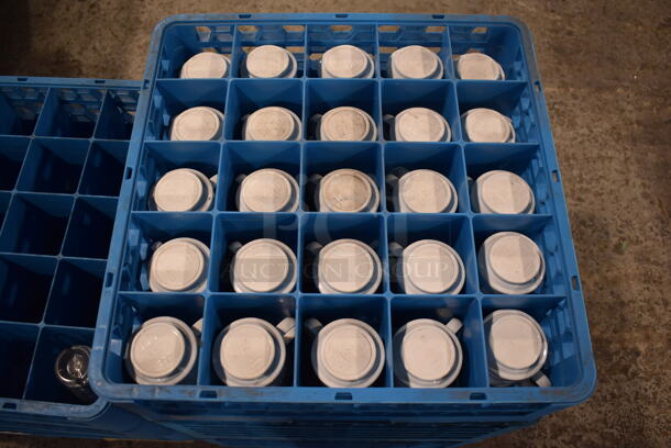 ALL ONE MONEY! Lot of 8 Dish Caddies on Dish Caddy Dolly w/ Various Glasses Including Wine Glasses and Ceramic Mugs - Image 10 of 12