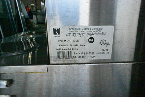 Grindmaster AP-400E Stainless Steel Commercial Countertop Dual Coffee Machine w/ hot Water Dispenser. 208/240 Volts, 1 Phase.  - Image 7 of 7