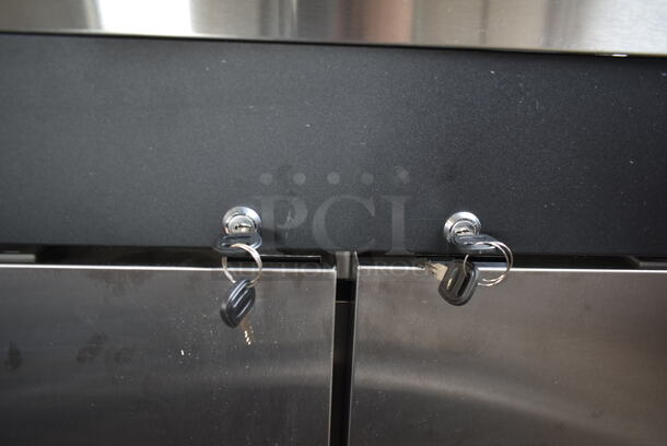 Turbo Air M3F47-2-N Stainless Steel Commercial 2 Door Reach In Freezer w/ Poly Coated Racks on Commercial Casters. 115 Volts, 1 Phase. Tested and Working! - Image 8 of 8