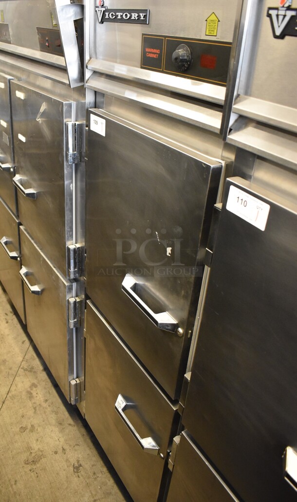 Victory Stainless Steel Commercial Single Door Reach In Warming Cabinet on Commercial Casters. 26.5x36x84. Cannot Test Due To Plug Style