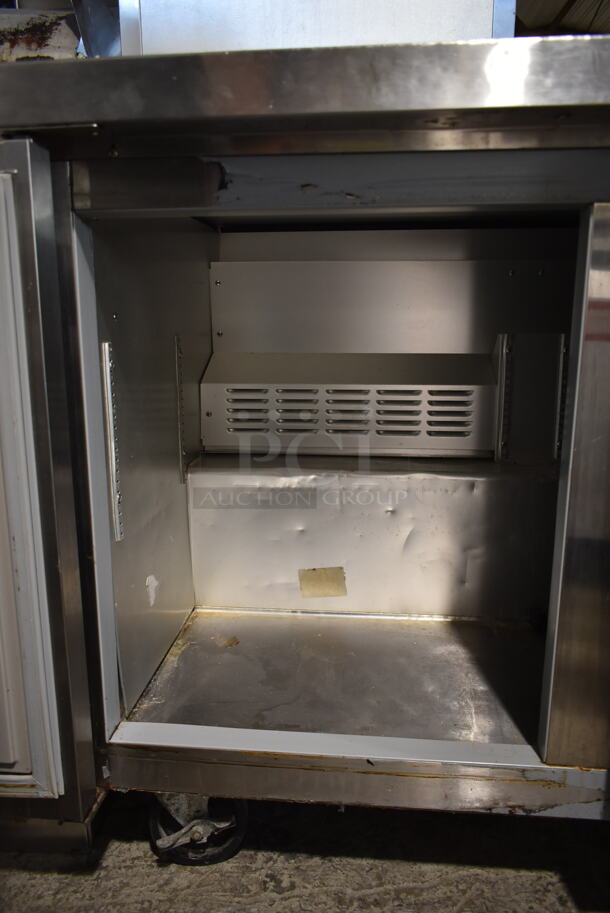 Hoshizaki CRMF48-W Stainless Steel Commercial 2 Door Work Top Freezer w/ Back Splash on Commercial Casters. Tested and Working! - Image 5 of 7