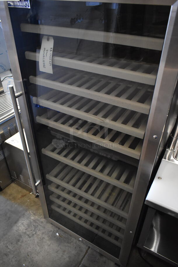 BRAND NEW SCRATCH AND DENT! AvaValley WRC-128-DZ Stainless Steel Single Door Rach In Dual Temperature Full Glass Door Commercial Wine Cooler Merchandiser. 120 Volts, 1 Phase. Tested and Working! - Image 3 of 5