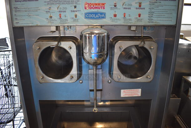 Taylor Model 342D-27 Stainless Steel Commercial Floor Style Air Cooled 2 Flavor Frozen Beverage Machine w/ Drink Mixer Attachment on Commercial Casters. Missing Pieces. 208-230 Volts, 1 Phase. 26x34x60 - Image 5 of 9