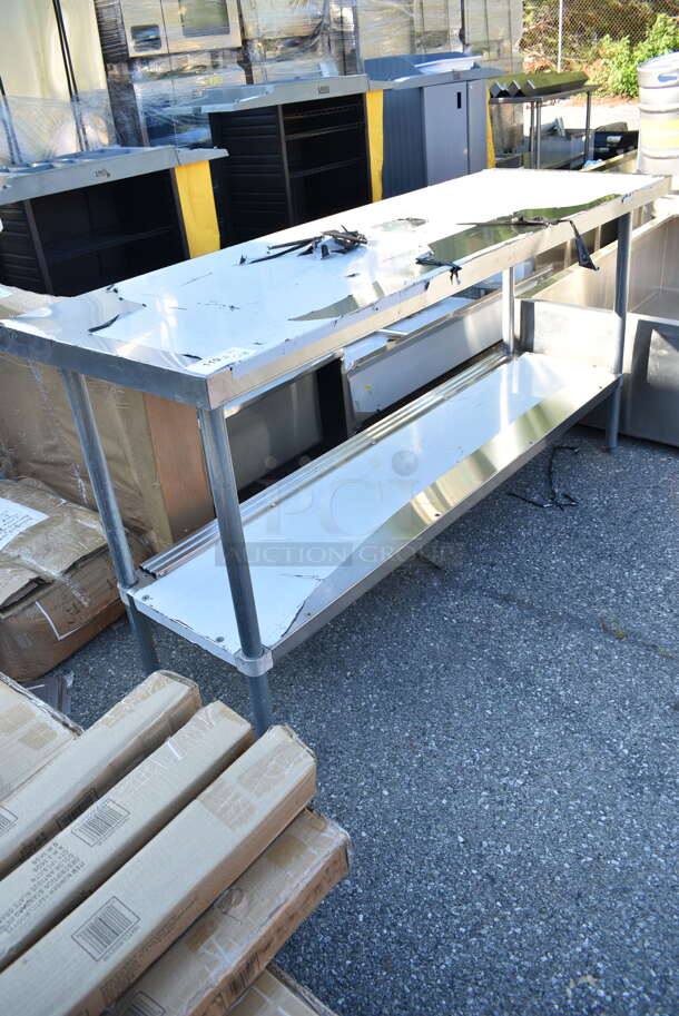 BRAND NEW SCRATCH AND DENT! PrepLine TC-2472-418 Stainless Steel Table w/ Under Shelf.   - Image 3 of 4