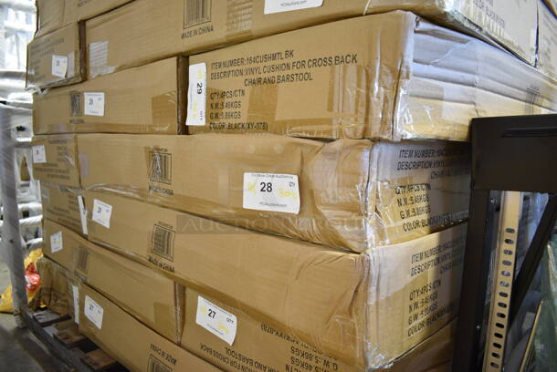 6 Boxes of 4 BRAND NEW SCRATCH AND DENT! Lancaster Table & Seating 164CUSHMTLBK 2 1/2" Black Vinyl Padded Seat for Metal Frame Seating. 6 Times Your Bid! - Image 2 of 3