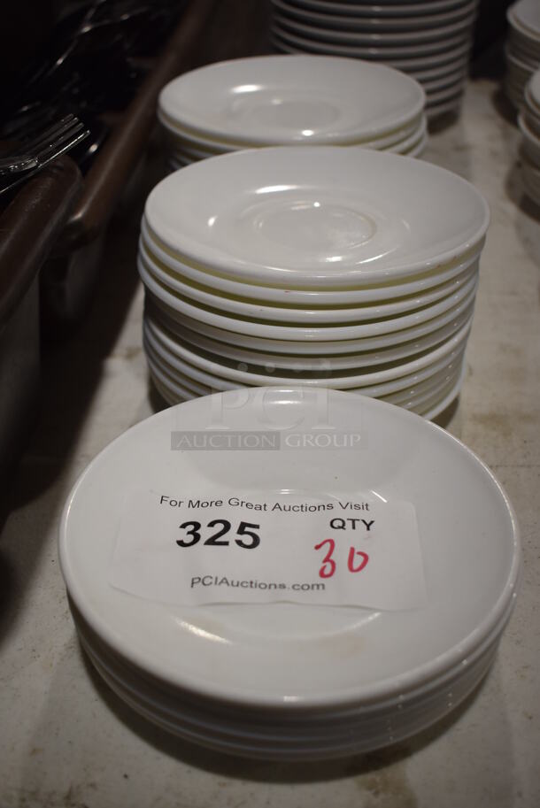 30 White Ceramic Saucers. 6x6x1. 30 Times Your Bid! - Image 2 of 3