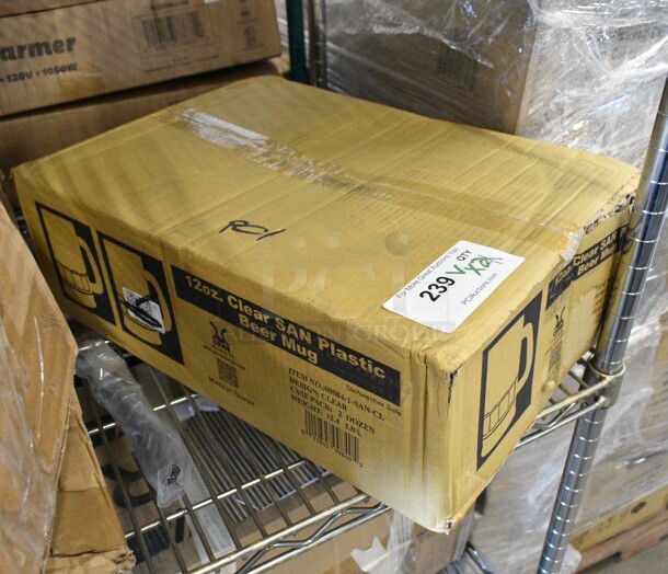 4 BRAND NEW SCRATCH AND DENT! Items Including 922EC4DIVFP Acopa 6.5 Qt. Supreme Divided Round Food Pan, Box of 12 oz Clear SAN Plastic Beer Mugs, 2 Metal Fry Baskets. 4 Times Your Bid!  - Image 6 of 7