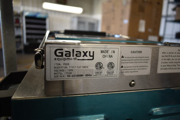 BRAND NEW SCRATCH AND DENT! 2022 Galaxy P60S Stainless Steel Commercial Countertop Panini Press. 120 Volts, 1 Phase. Tested and Working! - Image 8 of 8
