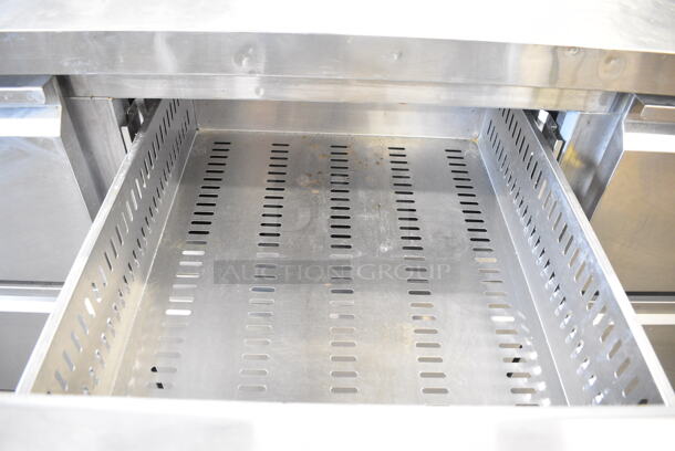 Avantco 178SSPPT3 Stainless Steel Commercial Pizza Prep Table w/ 6 Drawers on Commercial Casters. 115 Volts, 1 Phase. Tested and Does Not Power On - Image 8 of 12