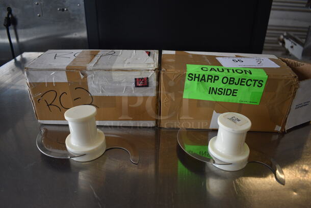 2 BRAND NEW! Metal and Poly S Blades for Food Processor. 7x2.5x3. 2 Times Your Bid!