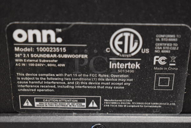 3 Various Subwoofer Speakers; Vizio 3651HDX, 3651ED0X and Onn 100023515. Includes 7x8x12. 3 Times Your Bid! - Image 11 of 11