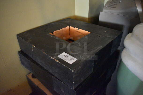 ALL ONE MONEY! Lot of 8 Black Wooden Stands. BUYER MUST REMOVE. 24x24x5.5. (Susquehanna Ale House) - Image 2 of 2