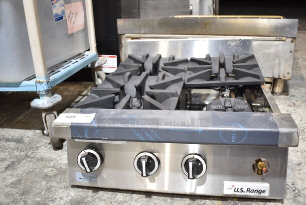 BRAND NEW SCRATCH AND DENT! US Range UTOG24-4 Stainless Steel Commercial Countertop Natural Gas Powered 4 Burner Range. Missing 1 Grate. - Image 1 of 7