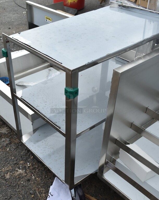 BRAND NEW SCRATCH AND DENT! Stainless Steel Commercial 3 Tier Cart on Commercial Casters. 