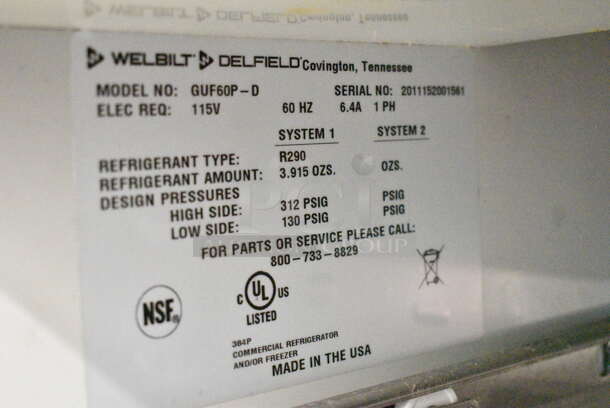2020 Delfield GUF60P-0 Stainless Steel Commercial 4 Drawer Undercounter Freezer on Commercial Casters. 115 Volts, 1 Phase. Tested and Working! - Image 7 of 7