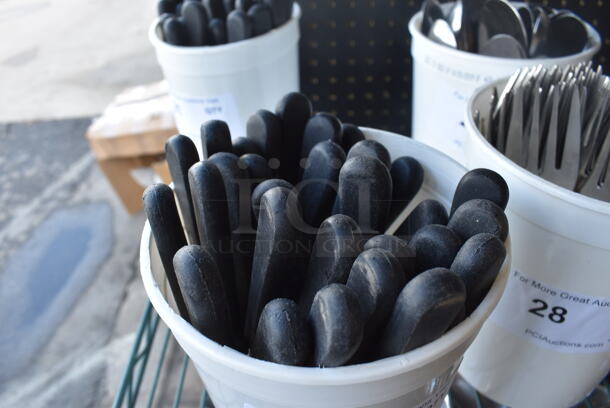 ALL ONE MONEY! Lot of Metal Serrated Knives in Poly Bin. 8.5" - Image 5 of 5