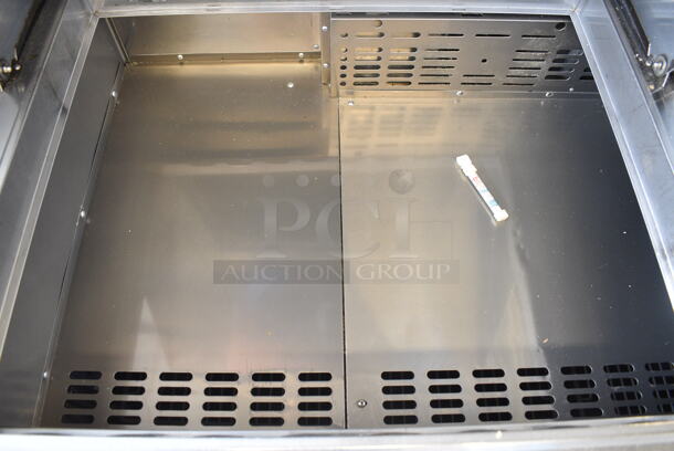 Turbo Air MST-60-24 Stainless Steel Commercial Sandwich Salad Prep Table Bain Marie Mega Top on Commercial Casters. 115 Volts, 1 Phase. Tested and Powers On But Does Not Get Cold - Image 3 of 7