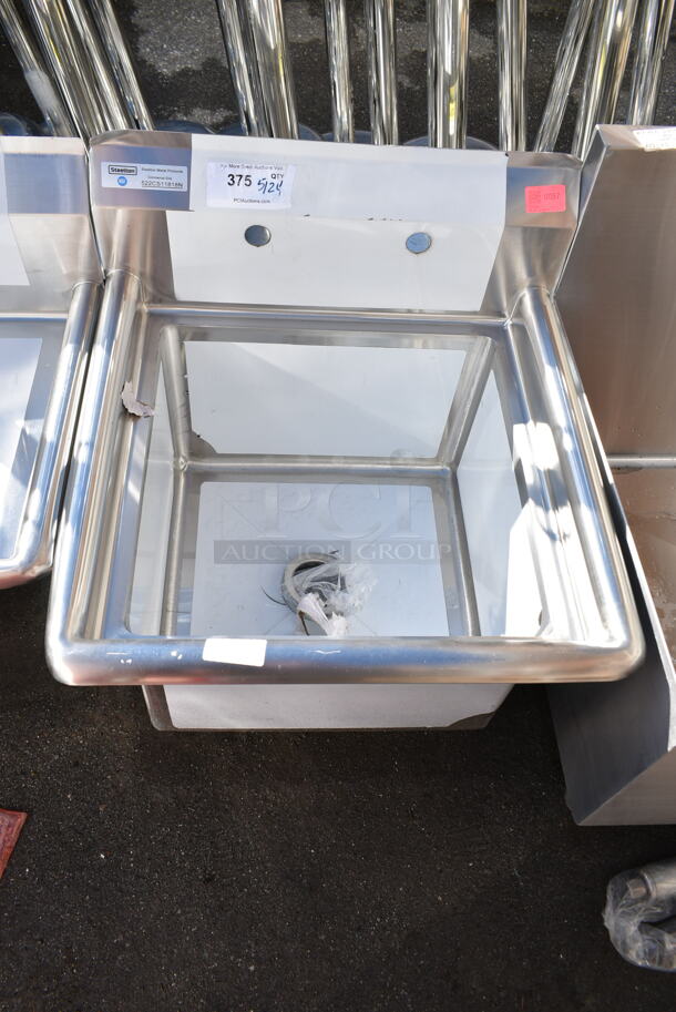 BRAND NEW SCRATCH AND DENT! Steelton 522CS11818N Stainless Steel Commercial Single Bay Sink. No Legs. - Image 2 of 5