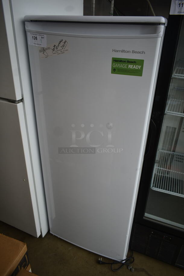 Hamilton Beach HBFRF1010-3BCOM Metal Single Door Reach In Freezer. 115 Volts, 1 Phase. Tested and Powers On But Does Not Get Cold