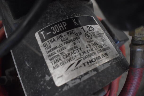 Thomas T-30HP Air Pac Ultra Air Compressor. 115 Volts, 1 Phase. - Image 4 of 6