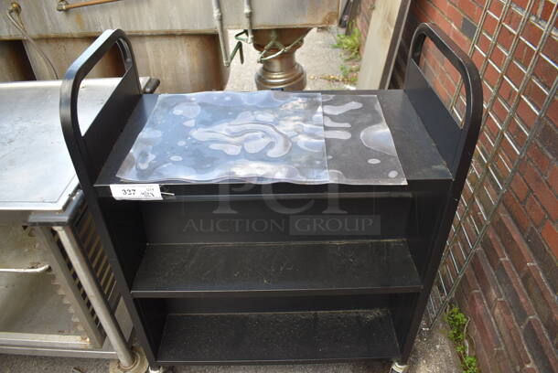 Black Metal 3 Tier Cart on Commercial Casters. - Image 1 of 3