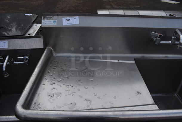 Stainless Steel Commercial Single Bay Sink w/ Left Side Drainboard, Faucet and Handles. 45x25x44. Bay 18x18x12. Drainboard 22x20x1 - Image 4 of 4