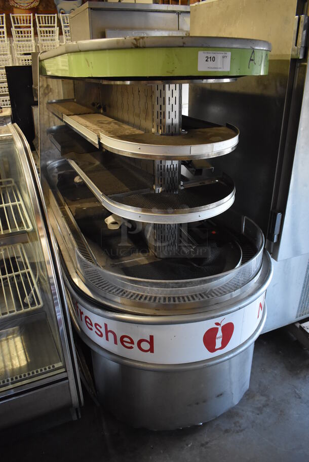 Stainless Steel Commercial Floor Style Open Grab N Go Merchandiser. 40x30x63. Cannot Test - Unit Needs New Power Cord - Image 1 of 6