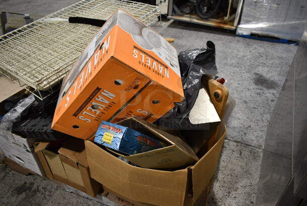 ALL ONE MONEY! 2 PALLET LOT of Various Items Including Hoppers, Racks and Umbrella Stand. - Image 9 of 9