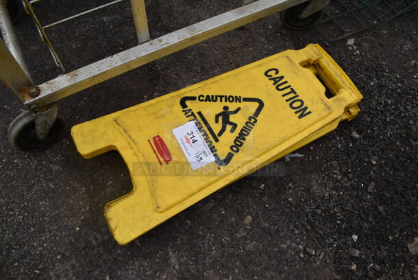 2 Rubbermaid Yellow Poly Wet Floor Caution Signs. 12x1x26. 2 Times Your Bid! - Image 2 of 3